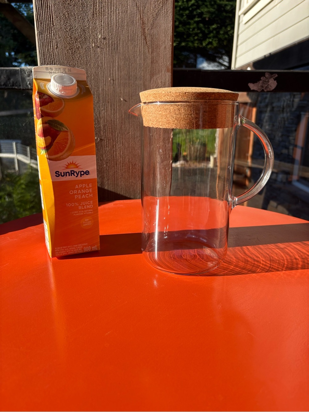 IKEA glass pitcher with cork lid